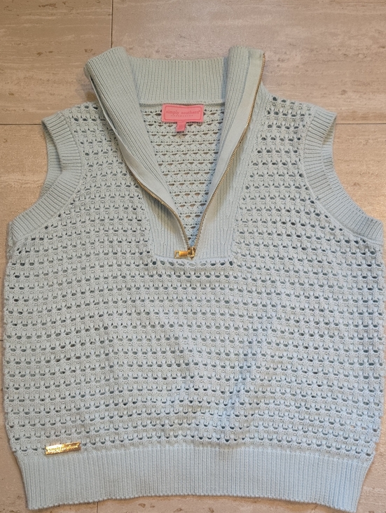 Simply Southern Sweaters - Simply Southern Collection Crochet Knit 1/2 Zipper Sweater Vest